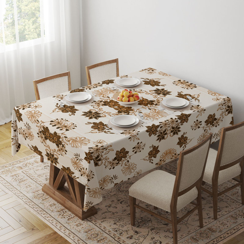 Elegant Tablecloth (55 x 86 inches), 65% Cotton / 35% Polyester, Easy Clean, Machine Washable, Tumble Dryer Safe, Ironable | Perfect for Dining Room or Special Occasions, Durable & Stylish Home Essential