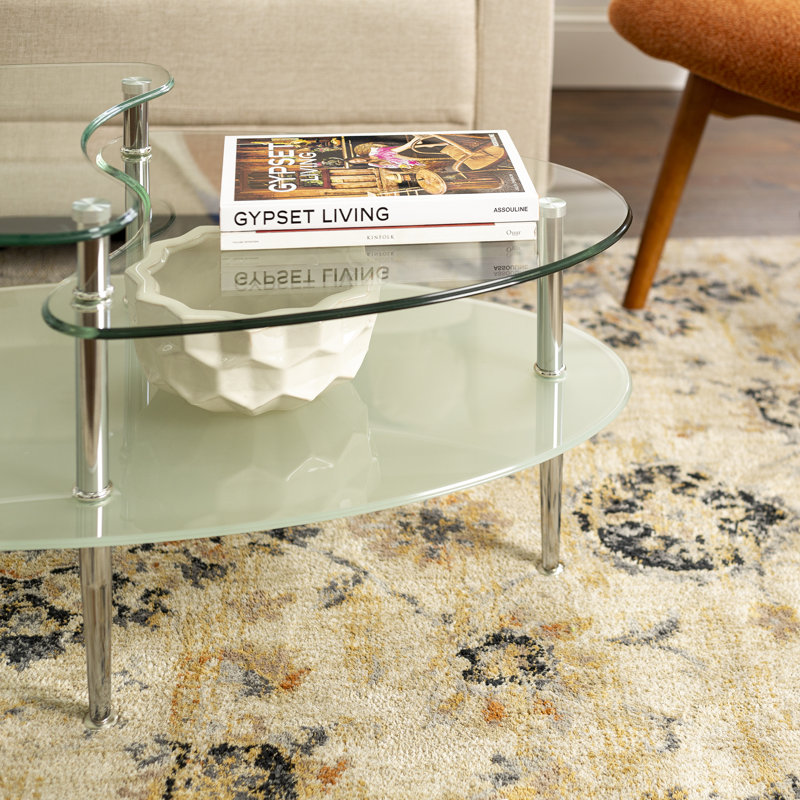 Cate Multi-Tier Glass Coffee Table