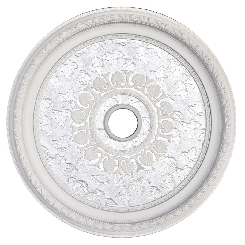 Médaillon de plafond rond à centre feuille