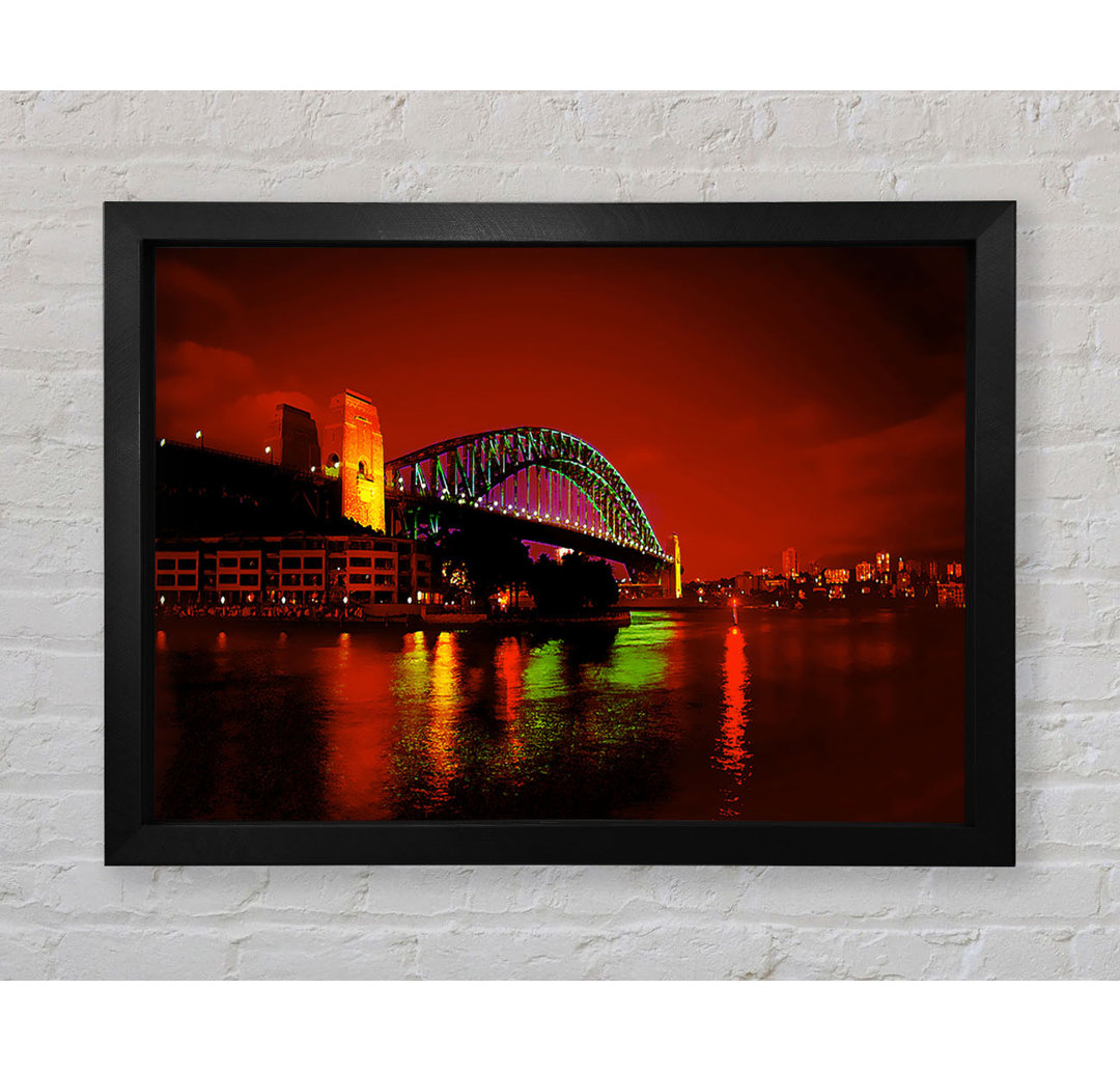 Sydney Harbour Bridge Red Glow - Einzelner Bilderrahmen Druck