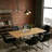 Modern Kitchen Dining Set, Extendable Dining Table with Upholstered Dining Chairs-119358123-119358124