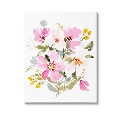 «Pink Cottage Blooms», art mural sur toile par Victoria Barnes