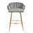 26'' Counter Height Bar Stools Set Of 2,Velvet Kitchen Island Counter Bar Stool With Hand- Wave Back,Golden Chromed Base And Foot Rest(GREY)-730704099