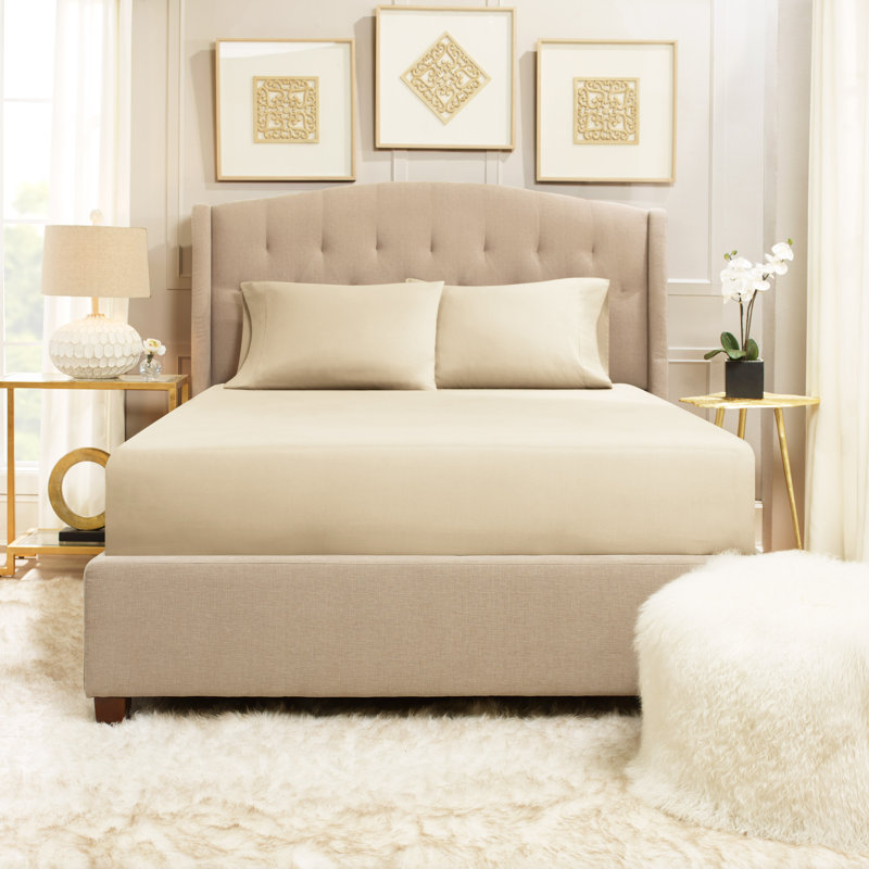 Microfiber Sheet Set, Cream Beige, Full Sheet Set with 2 Pillowcases