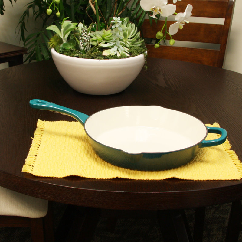 Poêle à frire antiadhésive en fonte 12 "Crock-pot Artisan, Bleu sarcelle-ombrée