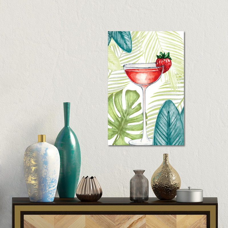 Cocktail Palms I by Kimberly Allen - No Frame Gallery-Wrapped Canvas Giclée on Canvas, 45.72cm H x 30.48cm W