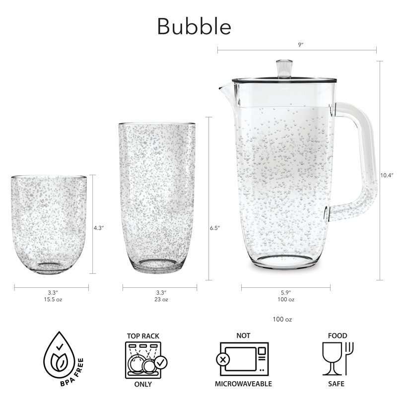 Bubble Acrylic Pitcher - Clear - 100 oz
