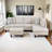 3-Piece Flannel Sectional Sofa-1288810903-1288810897
