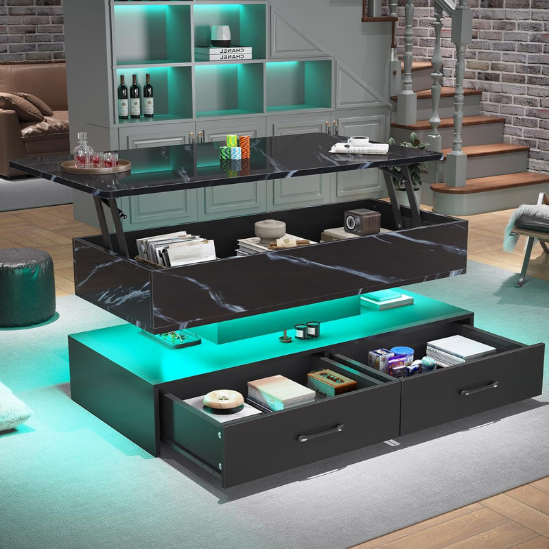 Julein Coffee Table, Black Marble