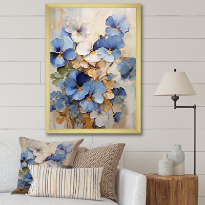 Bleu et or Minimalisme Pansy Radiance Bouquet I