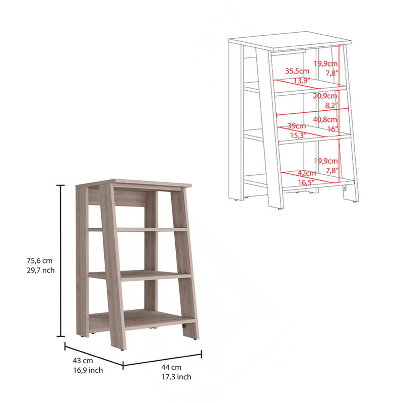 Armoire à linge St. Clair, deux tablettes intérieures, deux tablettes ouvertes, une porte, Gris