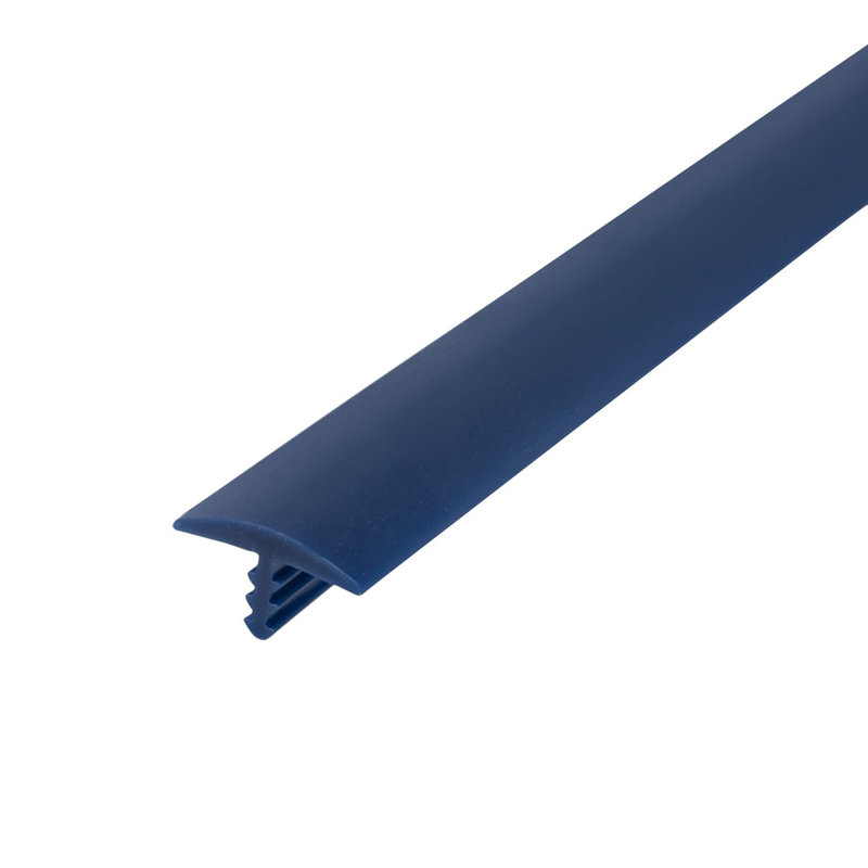 Plastique moulé en T de 0,5625 po d'épaisseur x 0,5625 po de largeur x 3 000 po de longueur, Bleu marine