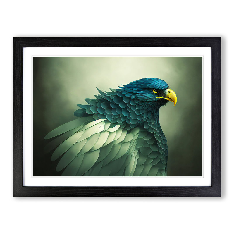 Magnetic Eagle Bird - Framed Print, Black, 46cm H x 64cm W x 2cm D