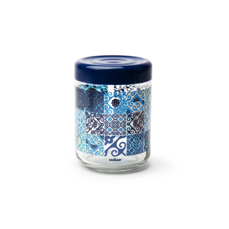 MAIOLICA BLUE Glass Jar
