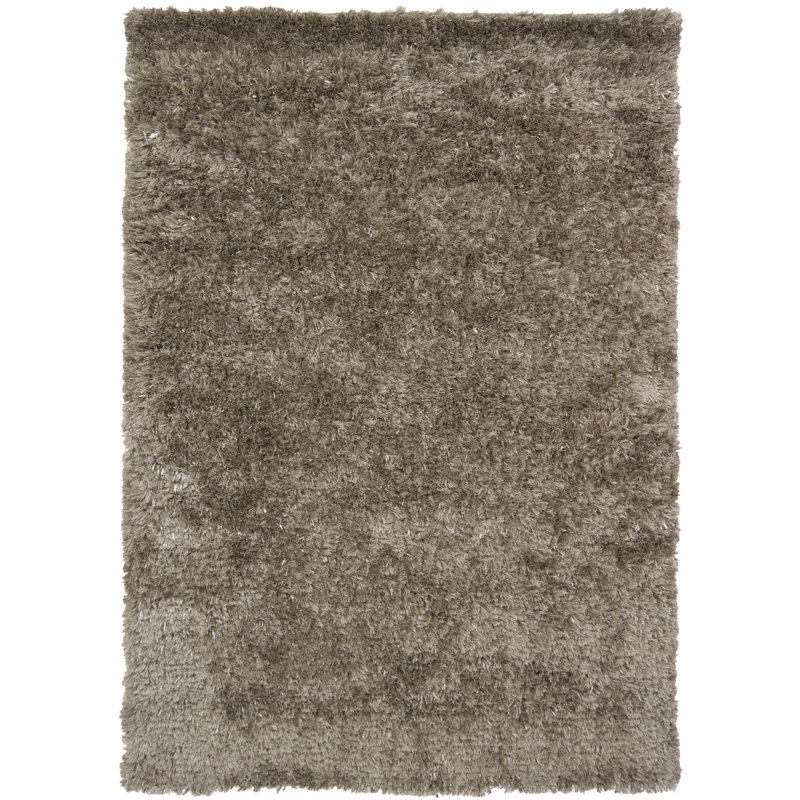 Dior Hand Loomed Modern Area Rug in Taupe, Rectangle 5' x 7'6"
