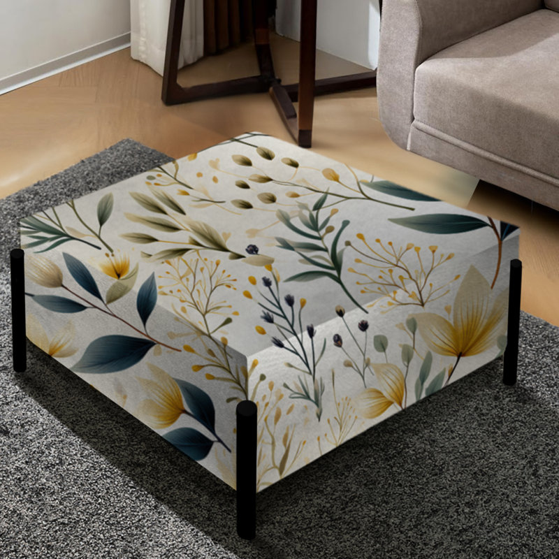 Earthy Flora - Grand repose-pieds carré Plants