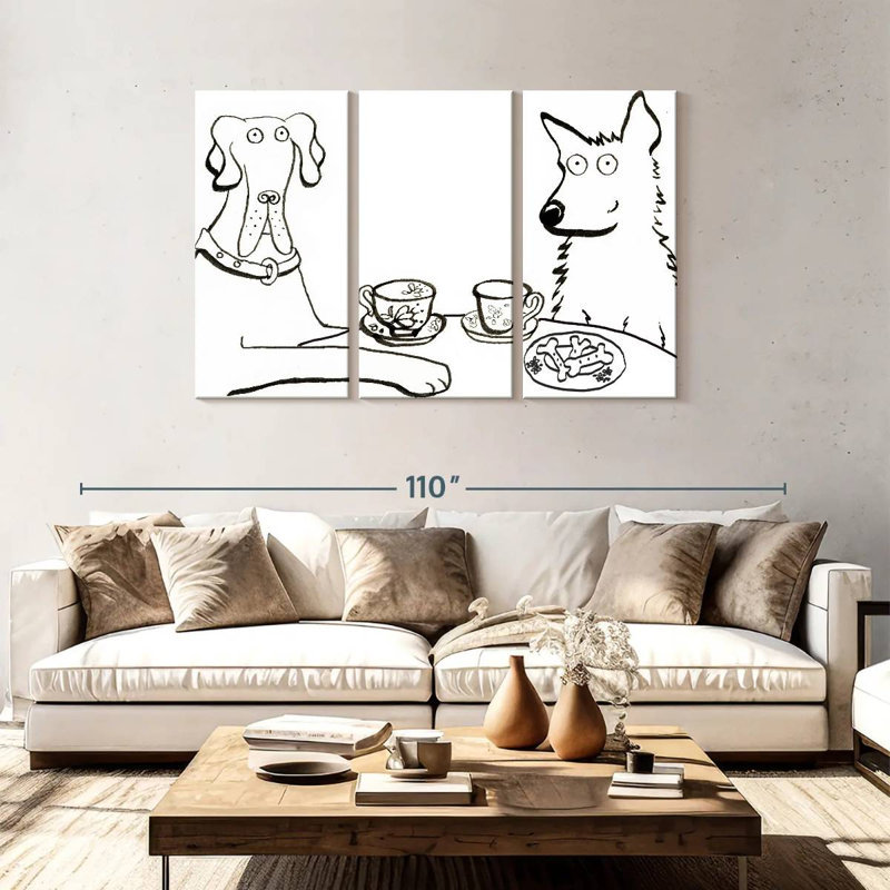 Brampt Dogs Having Tea, 48" H x 74" W