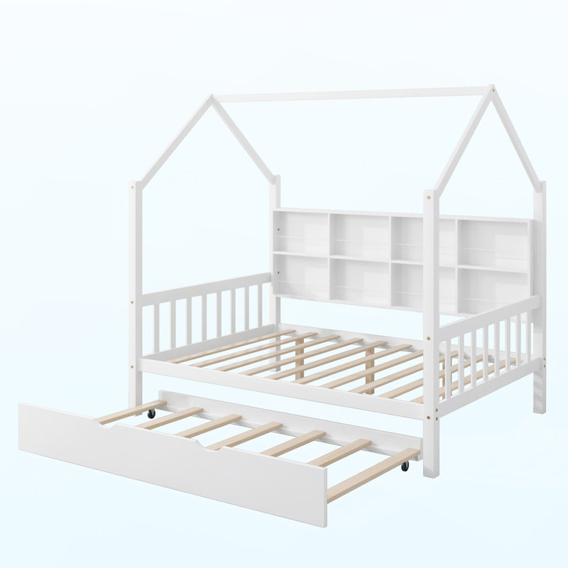 Funkstown Kids Full Platform with Trundle, White