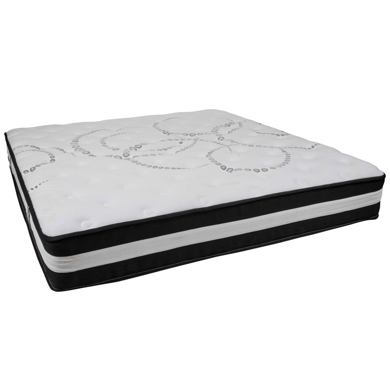 Capri Comfortable Sleep 12" CertiPUR-US Certified Pocket Spring Mattress & 3" Gel Memory Foam Topper, King