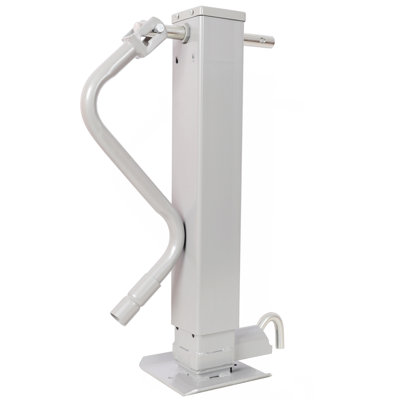 Weld On Trailer Jack, 12,000 lbs. Capacity, Sidewind Crank, No Mount Square Jack Tube,26 Inch Travel, Heavy-Duty Square Tube, GRAY Color