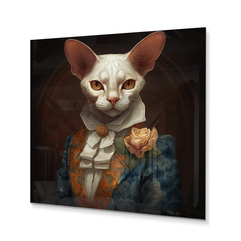 " White Fancy Cat ", 16" H x 16" W x 1" D