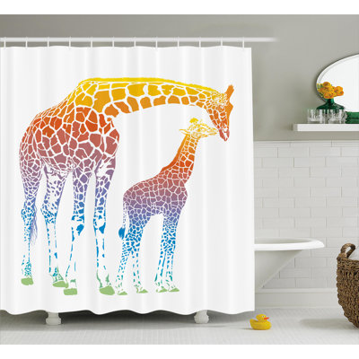 Rideau de douche simple Giraffe