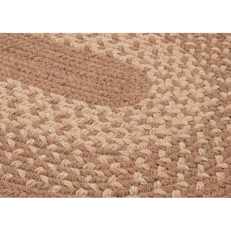 Tapis réversible en mélange de laine Wingo - Taupe, Rond 7 pi