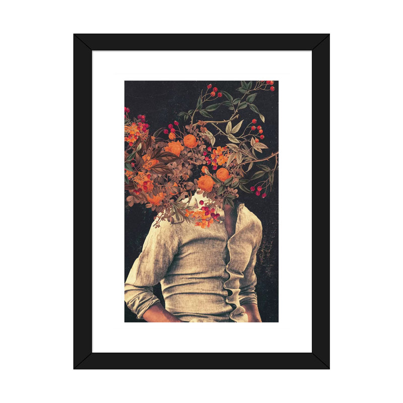 «Roots» par Frank Moth - reproduction imprimée, Blanc, H 32 po x l 24 po x P 1 po, Papier encadré noir