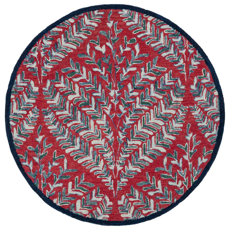 Tapis floral en laine tuftÃ© Ã  la main Chaitra, Rond 5 pi