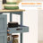 HOMCOM Rolling Kitchen Island Cart, Bar Serving Cart, Compact Trolley on Wheels with Wood Top, Shelves & Drawers for Home Dining Area, Gray