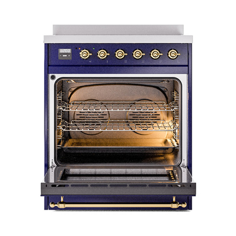 ILVE Nostalgie II Noblesse 30 in Induction Range, Midnight Blue/Brass