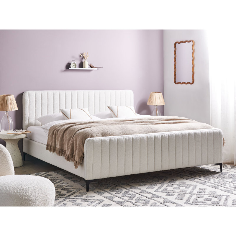 LUNAN Upholstered Bed, Super King (6'), White