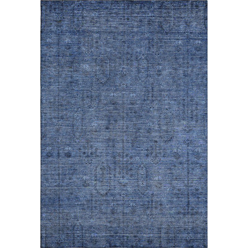 Premium Machine Washable Prisco Navy Rug, Rectangle 3' x 5'