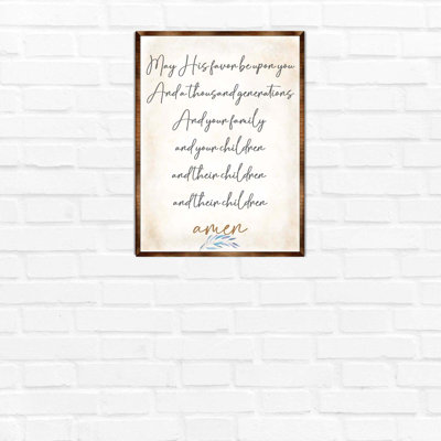 " Blessing Quote Sign - May His Favor Be Upon You " by G.DeBrekht