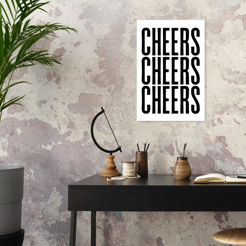 «Triple Cheers», reproduction d'art contemporain moderne abstrait, H 24 po x l 16 po