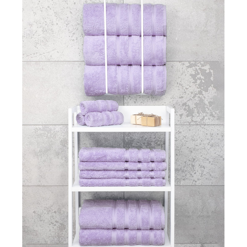 Ensemble de serviettes de bain turques de luxe 100% coton 4 pièces Edison Collection, Lilas