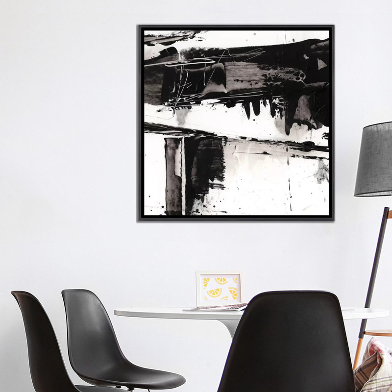 Reproduction d’art sur toile dentelée I par Ethan Harper, Toile avec cadre noir patiné, Pas de tapis