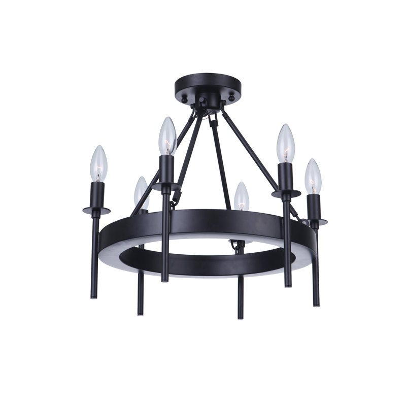 Anargyros Semi Flush Mount, Black