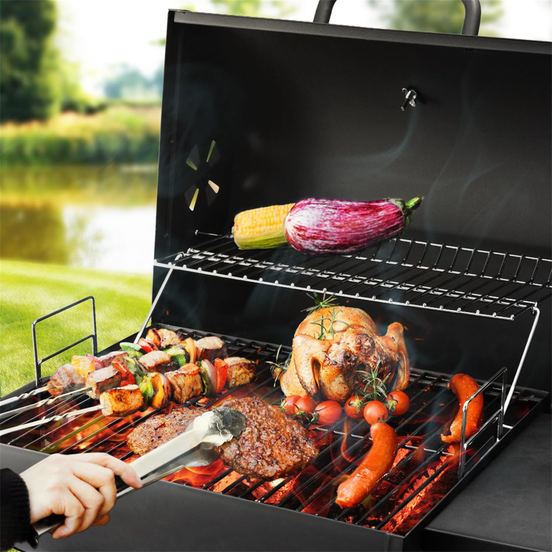 Ebern Designs 84cm W Barrel Charcoal Grill