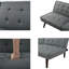Canapé-lit futon convertible de 63 po - causeuse réglable à 5 positions et canapé-lit - lin brun-597760312