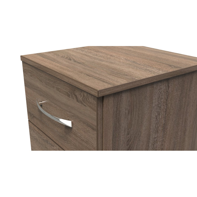 Crete 39.5cm W Manufactured Wood Bedside Table, Darkolino