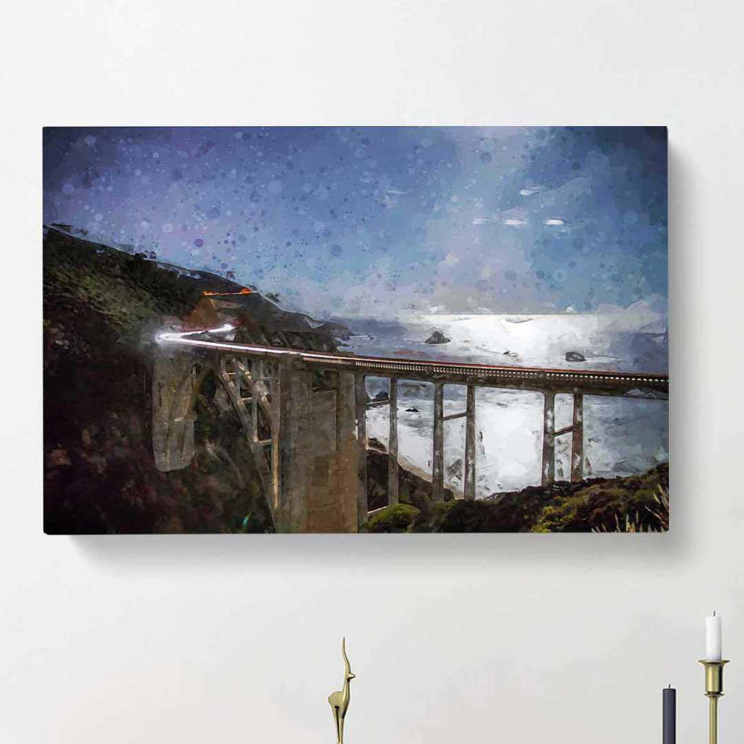 Bixby Creek Bridge in California in Abstract - Wrapped Canvas