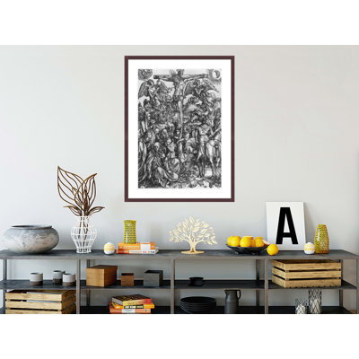 Le Christ sur la croix (gravure sur bois) (photo en noir et blanc) par Albrecht Dürer - Impression sur toile