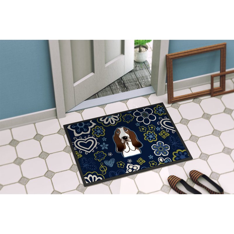 Tapis d'extérieur antidérapant Toluca, L 24 po x L 36 po, Basset hound