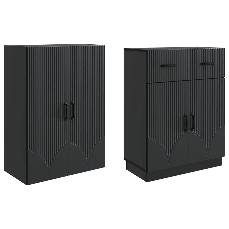 4 -Door 4 Storage Cabinet, Black