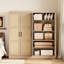 Garde-robe de 65 po de hauteur avec 2 portes en rotin et 5 tablettes de rangement réglables