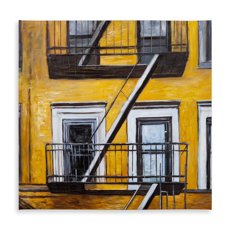 Gray Building Cities Tablecloth - Old Fire Escape Home Decor