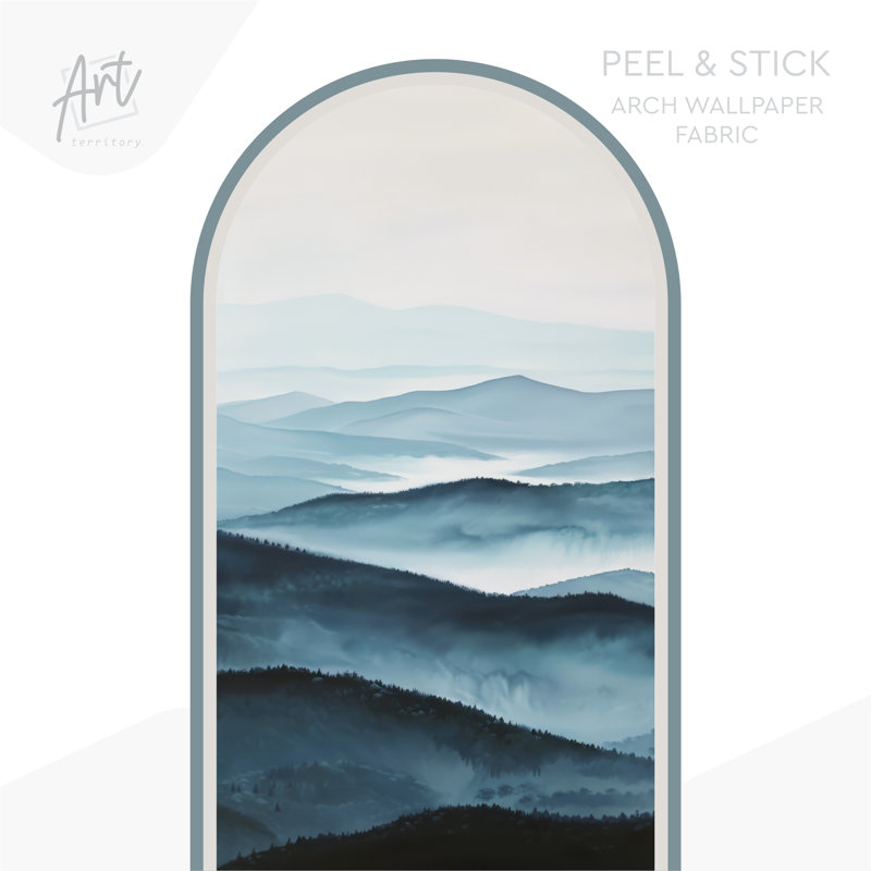 Adhésif décoratif très grand Peel and Stick Blue Ridge Mountains, H 85 po x l 48 po