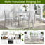 5 tables de salle à manger en bois dans un abat-jour gris argenté, table rectangulaire avec décor en cristal et 4 chaises rembourrées souples pour la décoration