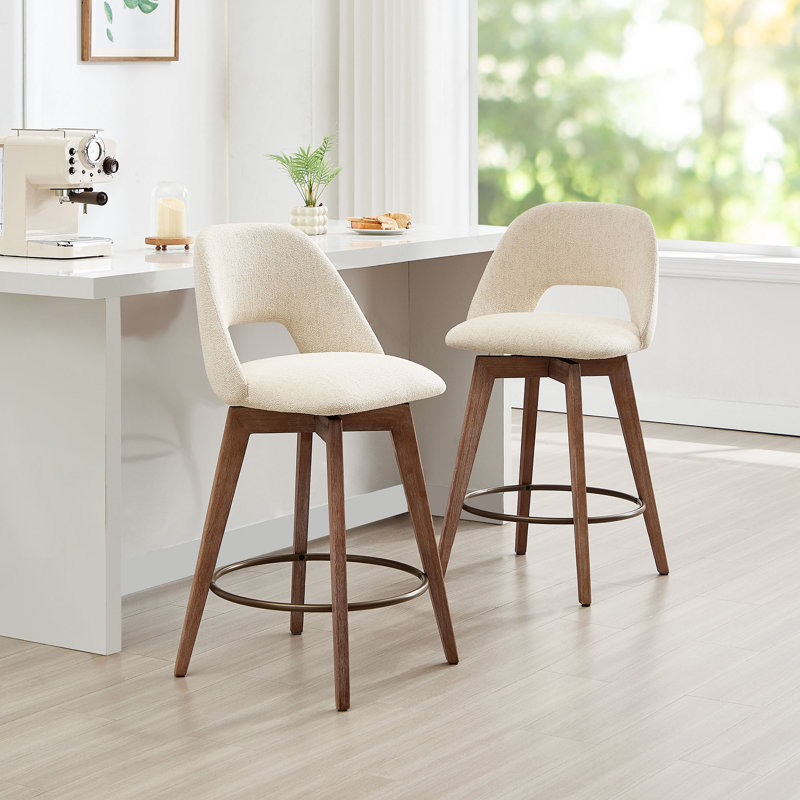 Lovetro 68.1cm Swivel Bar Stool, Beige
